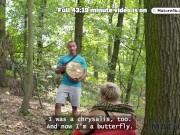 MATURE4K. Kinky mature giantess Diana loves pet play in stockings with 2 strangers in public 4/16