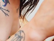 Close up blowjob with this inked MILF, cum in mouth. 6/16