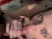 Dirty slut sucks my dick in the trap bathroom 12/16