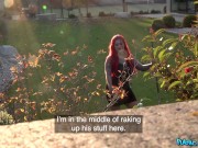 Public Agent - big tits goth girl wife going through divorce lets a stranger cum inside her outside 1/16