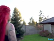 Public Agent - big tits goth girl wife going through divorce lets a stranger cum inside her outside 5/16