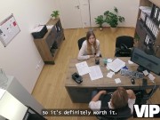 VIP4K. Blonde Maya with big tits is fucking a bank worker on the office. Hot interview with Maya 3/16