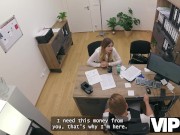 VIP4K. Blonde Maya with big tits is fucking a bank worker on the office. Hot interview with Maya 4/16