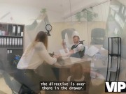 VIP4K. Blonde Maya with big tits is fucking a bank worker on the office. Hot interview with Maya 5/16