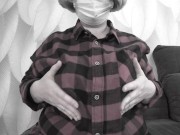 A mature BBW milf with big natural saggy tits tries on bras. 1/16