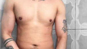 Hot shameless jackal masturbates his big thick cock very well
