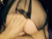 The chick had her ass plugged with an anal plug and fucked hard