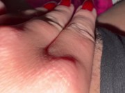 Big Clit Cums Hard on Dildo Fat Pussy Lips