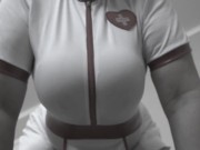 Huge natural saggy tits of a mature bbw milf nurse. 2/16