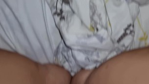 the pig only needs to see a little pussy to fill my feet with cum