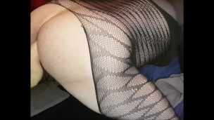 Getting machine fucked by big white dildo