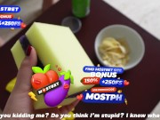 Young stepmother caught stepson making a homemade vagina. Handsome hands 1/16