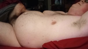 Catching your Chubby Friend Cumming in The Same Bed