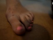 Private dancer and her big sexy feet worship (foot play, sexy soles, barefoot, foot tease, big sole) 13/16