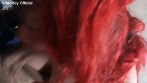 Redhead milf prostitute sucks my cock