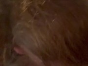 She takes a load mostly in her mouth and the rest on her face 15/16