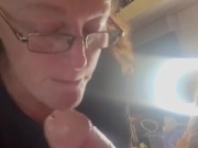 She takes a load mostly in her mouth and the rest on her face 8/16