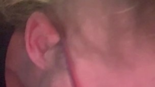 She takes a load mostly in her mouth and the rest on her face