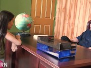 That sexy girl need a hard dick teacher for hot sex 1/16