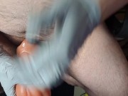 chubby goth dilf uses pocket pussy blowjob toy to goon with wet strokes and moaning 9/16