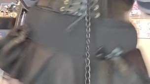 FTM cat boy with cute tail plug and leash