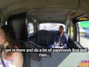 Female Fake Taxi - Old bald man fucked a hot brunette taxi driver 2/16
