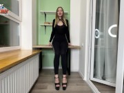 Hot Teacher Sucks My Cock In The Evenings Outside Of Class. Fucked Tight Pussy in black suit & heels 8/16