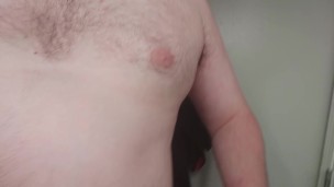 Chubby Step-dad Solo Manly Nipple Tease