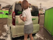愛車を洗車中、濡れてノーブラ乳首が透け透けに。周りに人が居るのにオッパイ出して生挿入され大量潮吹きで何度もイッちゃって 凄く気持ちよく中出しされちゃいました。お掃除フェラ/日本人/無修正/巨乳/熟女 2/16