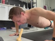 Workout and dildo fucking ejboytoy’s ass 3/16