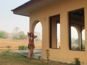 Sexy girl shows tits and pussy in the abandoned villa in Thailand 2/16
