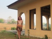 Sexy girl shows tits and pussy in the abandoned villa in Thailand 4/16