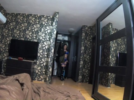 Preview- MilfyCalla- Face fuck,cum play while wearing a hot grey fur-coat and long boots 214