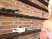 Solo blonde with big tits Lena Love masturbates on the floor in VR. 5/16