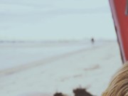 Blonde Sucks And Rides BBC At The Beach 8/16
