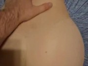 Beautiful MILF bounces big ass off cock in POV Doggystyle video with big cumshot on tits
