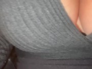 My secretary asked me to take her home and for that she allowed me to cum on her tits 7/16