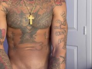 Horny guy stroking his dick until he exploads 6/16