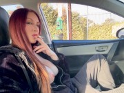 Hot Milf Smoking Sesh in the car Smoking fetish Long Hair Boobs Flashing OF@ArtemisiaLove101 8/16