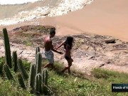 Fantastic fuck on the beach, a handsome guy fucks a really slutty brunette 1/16