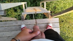 Marking my territory with piss - pee on stairs
