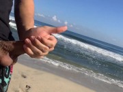 Public flash dick on the beach in front of two horny girls who crave my cock 10/16