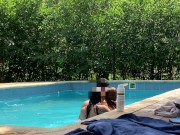 The guy who cleans the pool gets very hot when he sees his bosses tanning in the pool and they end u 11/16