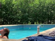 The guy who cleans the pool gets very hot when he sees his bosses tanning in the pool and they end u 8/16