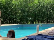 The guy who cleans the pool gets very hot when he sees his bosses tanning in the pool and they end u 9/16