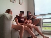 I'm watching a movie with my stepsister and her friend and they both end up riding my cock like slut 5/16