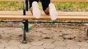 SOLO FEMALE PUBLIC NUDE AT THE PARK REAL