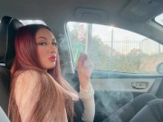 Italian Milf Artemisia Love hot Solo Smoke Session in the car OF @ ArtemisiaLove101 1/16