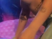 Beautiful Hippie FINALLY fits 2 dildos in her tight hairy pussy…WOW! 1/16