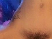 Beautiful Hippie FINALLY fits 2 dildos in her tight hairy pussy…WOW! 8/16